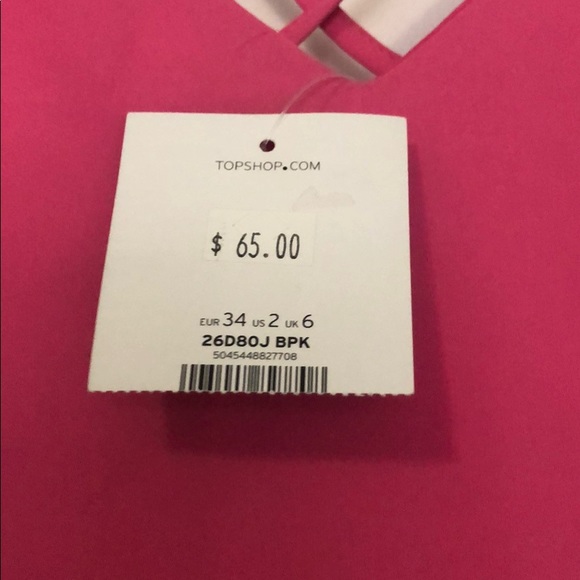 Top Shop Pink Cross Back Slip Dress Size 2 PETITE - Picture 6 of 6